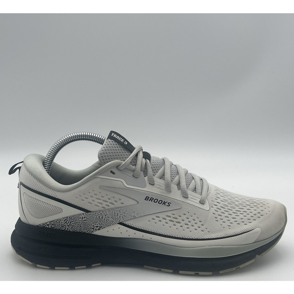 Brooks Trace 3 Womens Running Shoes White Grey Black 1204011B191 10.5 Medium B